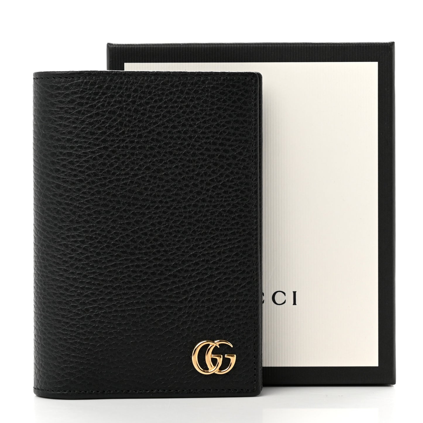 Calfskin GG Marmont Passport Case Black