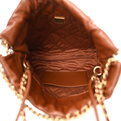Chanel Shiny Calfskin Quilted Mini Chanel 22 Light Brown 5 of 11