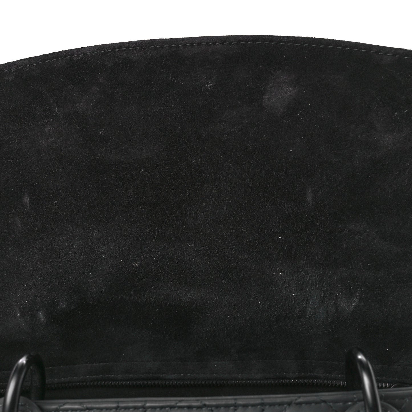 Ultra Matte Calfskin Cannage Large Lady Dior Black