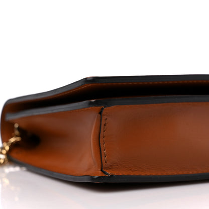 Fendi Vitello King Tamponato Logo Embossed Medium Wallet On Chain Cuoio 8 of 10