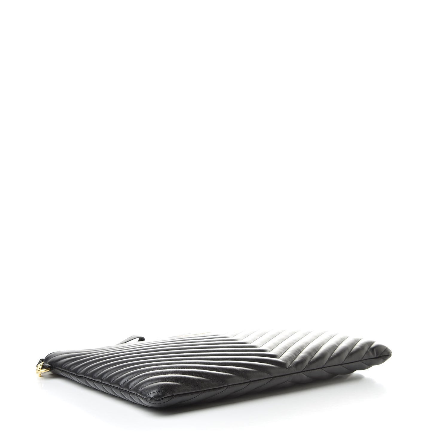 Calfskin Matelasse Chevron Monogram Document Holder Black