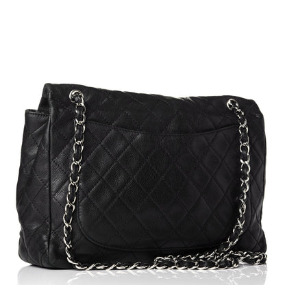 Chanel Washed Caviar Quilted Maxi Single Flap Black 3 of 9