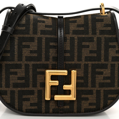 Fendi Fabric Jacquard Vitello Cher Cuoio FF 1974 Small Fendi C'mon Tobacco Moro Ebano 8 of 10