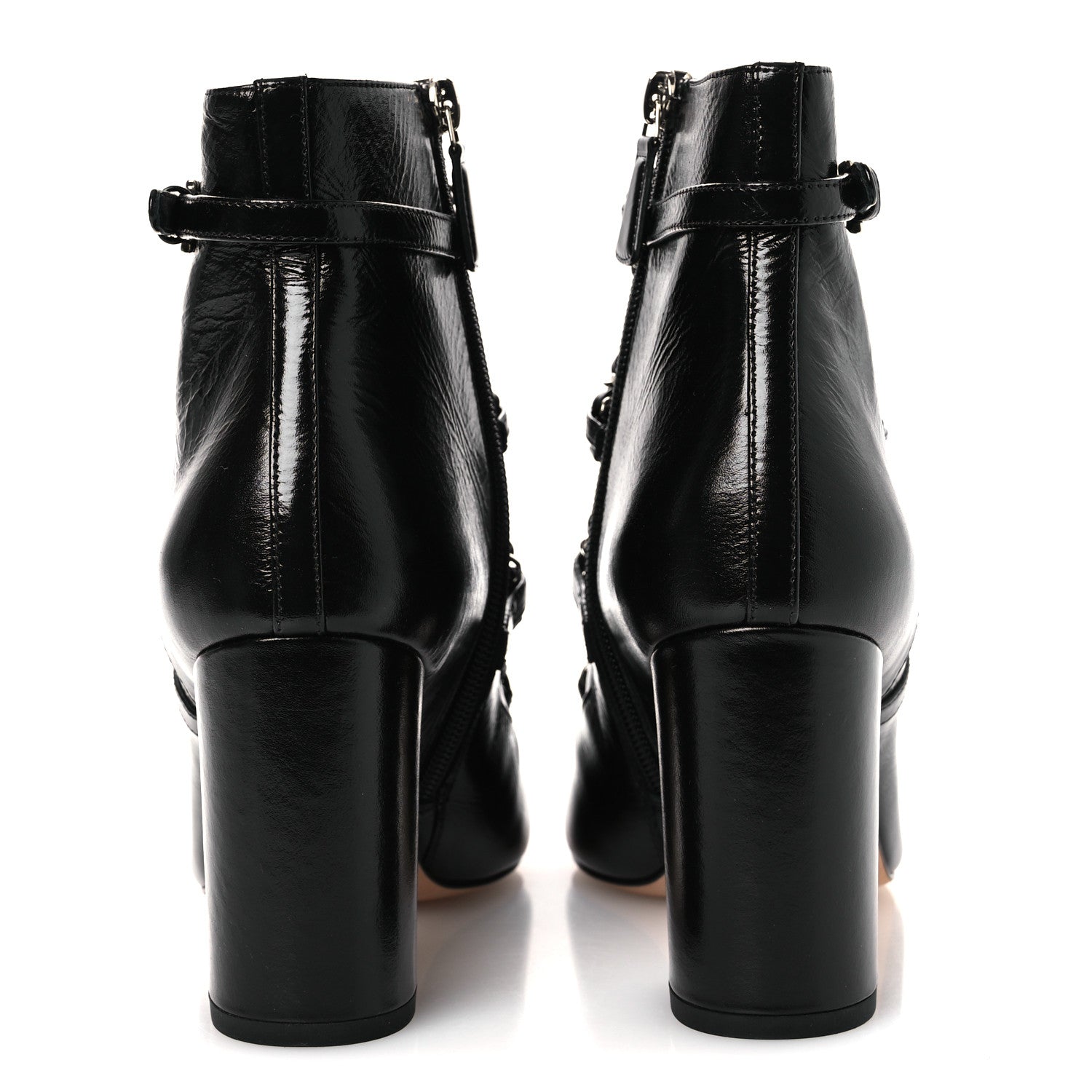 Chanel Crackled Calfskin Chain CC Short Boots 38.5 Black 6 of 14