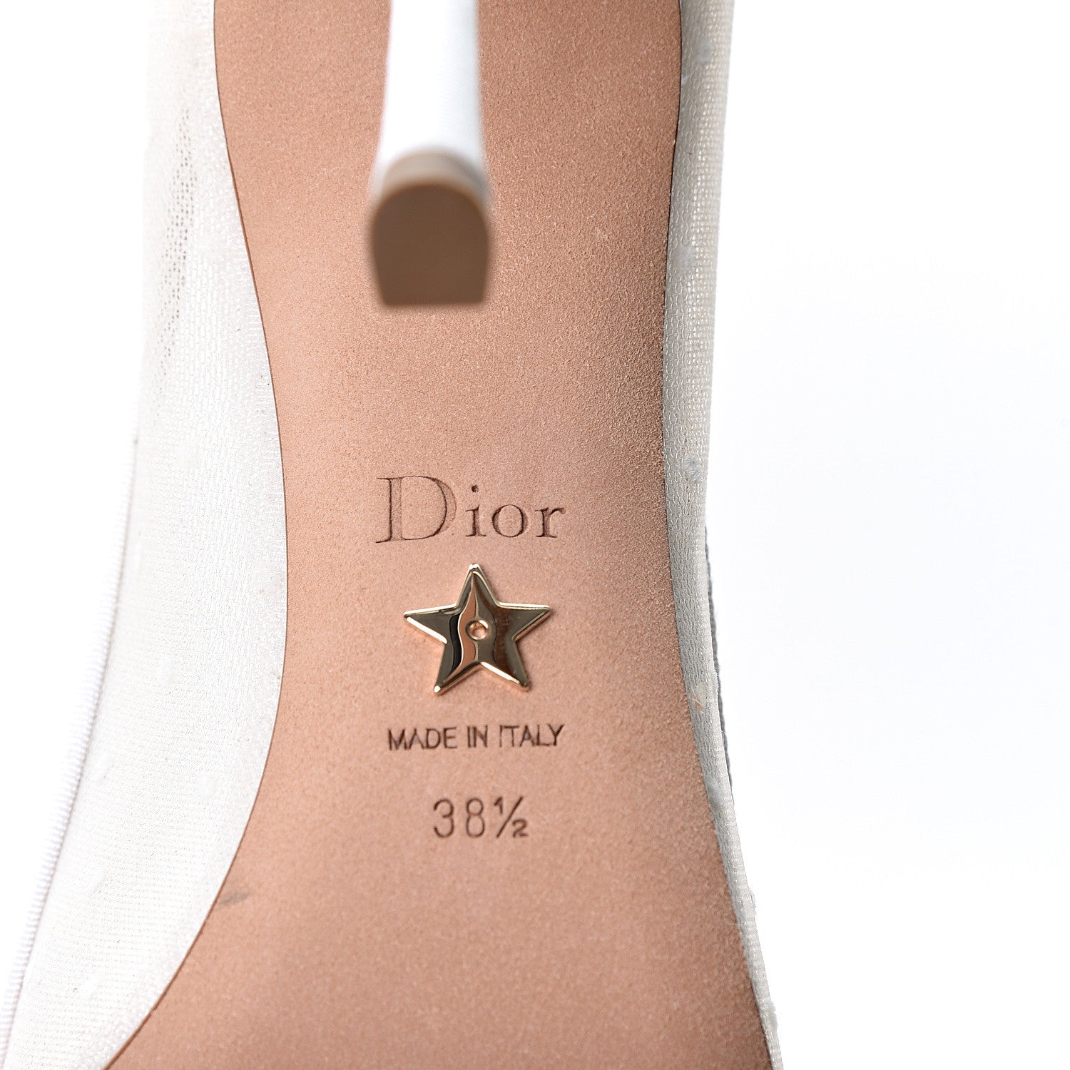 Christian Dior Mesh Plumetis Tulle D-Moi Pumps 38.5 White 8 of 9