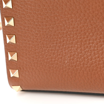 Valentino Garavani Pebbled Calfskin Medium Rockstud Flip Lock Crossbody Bag Bright Cognac 15 of 16