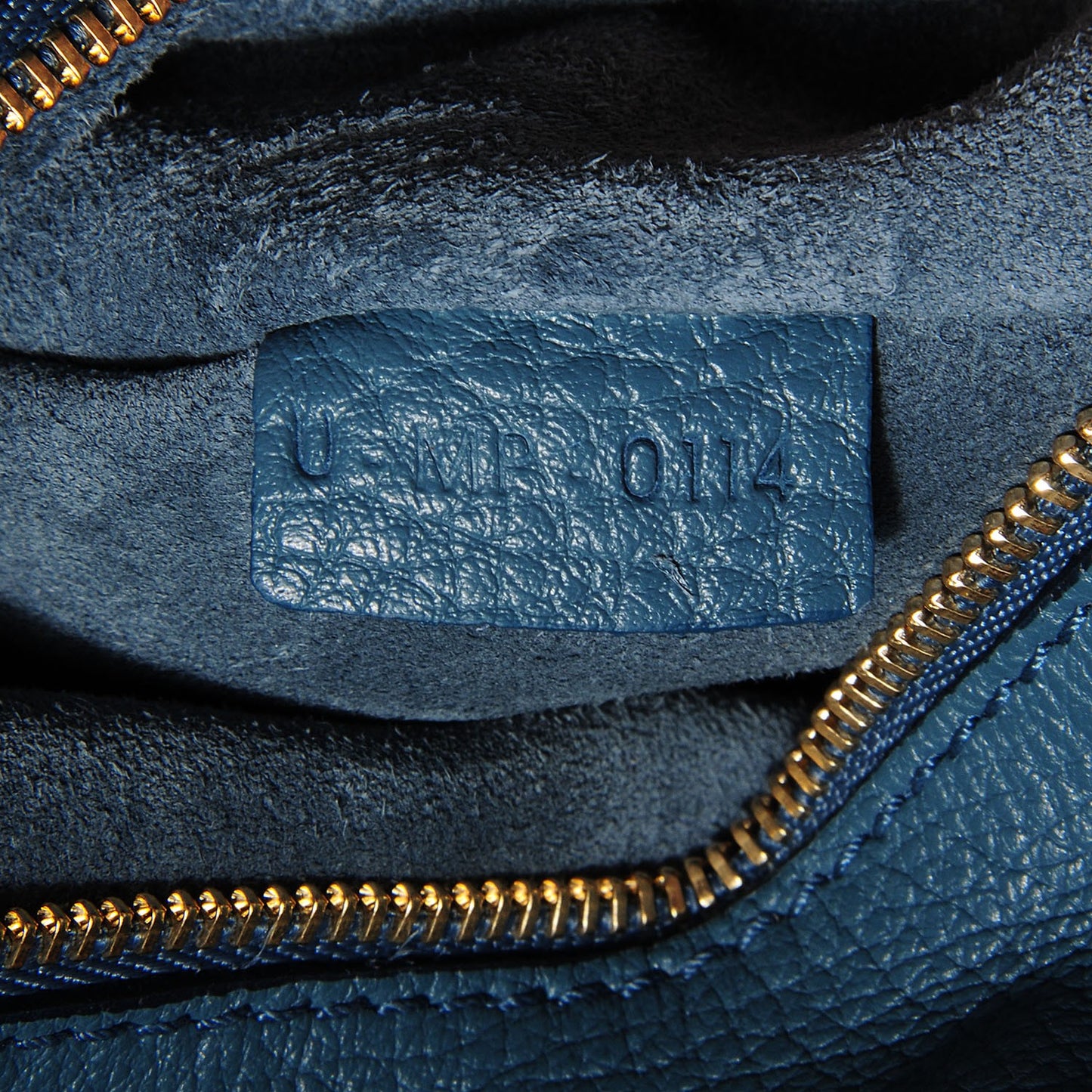 Grained Calfskin Tie Knot Small Tote Denim