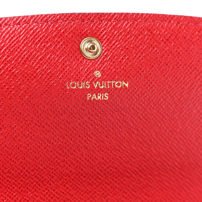 Louis Vuitton Damier Ebene Emilie Wallet Red 7 of 8