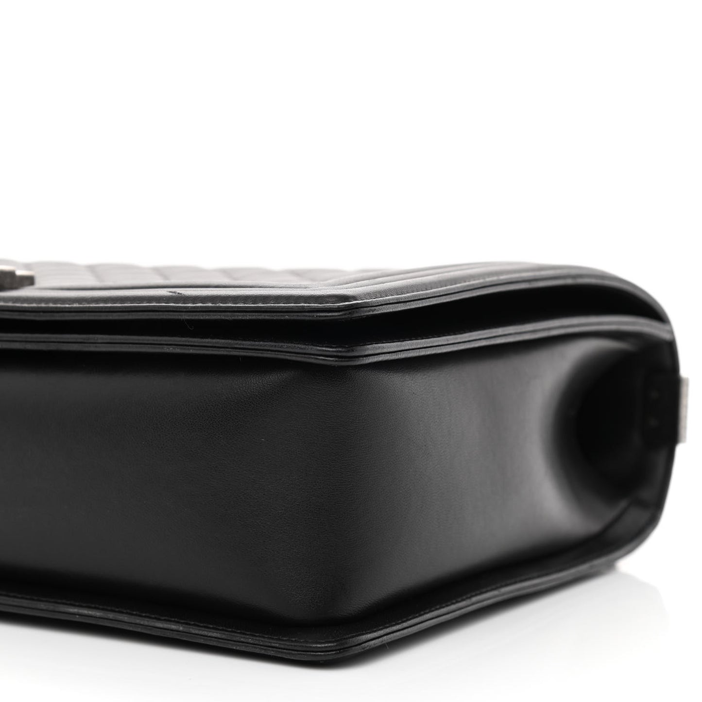 Lambskin Quilted Large Boy Flap Black