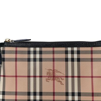 Burberry Haymarket Check Small Peyton Crossbody Clutch Bag Black 10 of 12