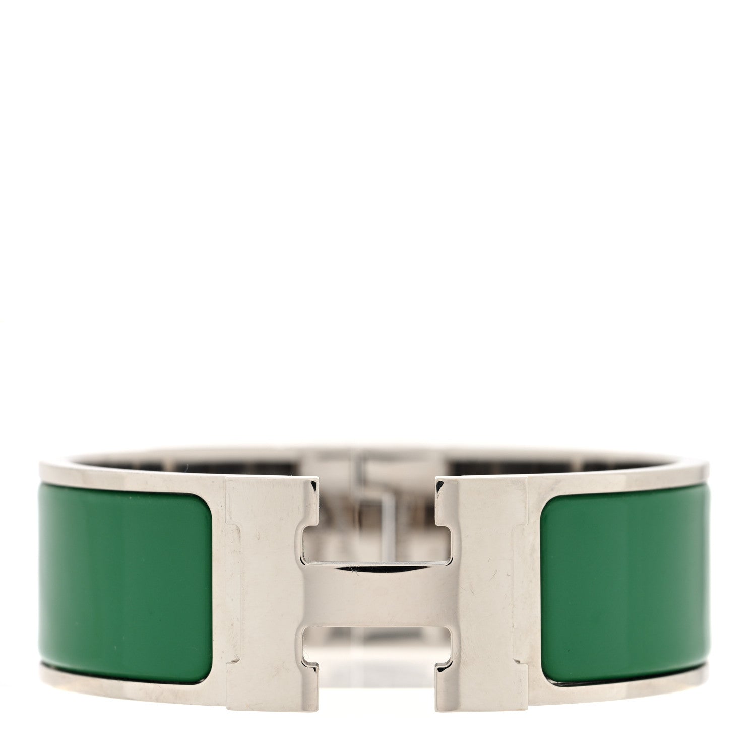 Hermes Enamel Wide Clic Clac H Bracelet PM Vert Sapin 1 of 4