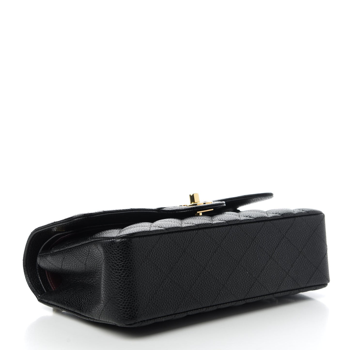 Caviar Quilted Small Double Flap Black