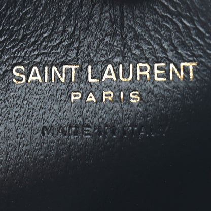 Saint Laurent Grained Calfskin Monogram 5 Fragments Zip Pouch Card Holder Black 6 of 7