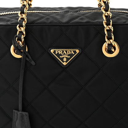 Prada Nylon Tessuto Impuntu Quilted Shoulder Bag Black 8 of 10