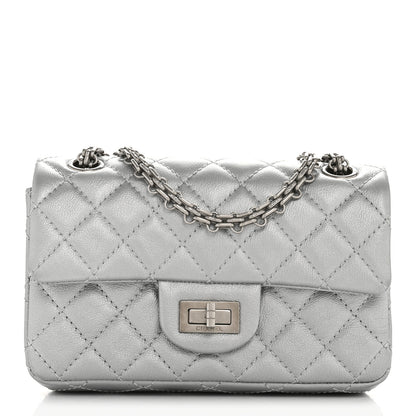 Chanel Metallic Grained Calfskin Quilted 2.55 Reissue Mini Flap Argent 1 of 11