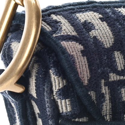 Christian Dior Oblique Embroidered Saddle Bag Blue 7 of 7