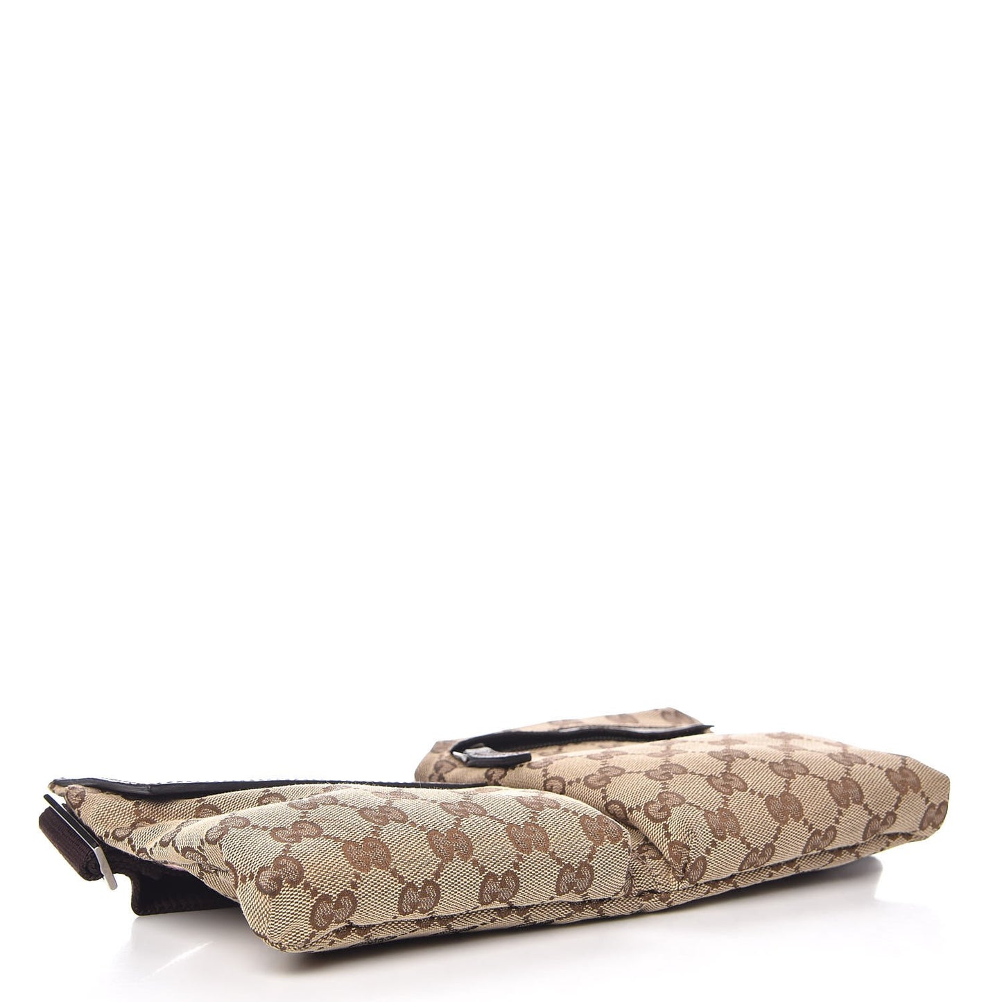 GG Monogram Double Pocket Belt Bag Dark Brown