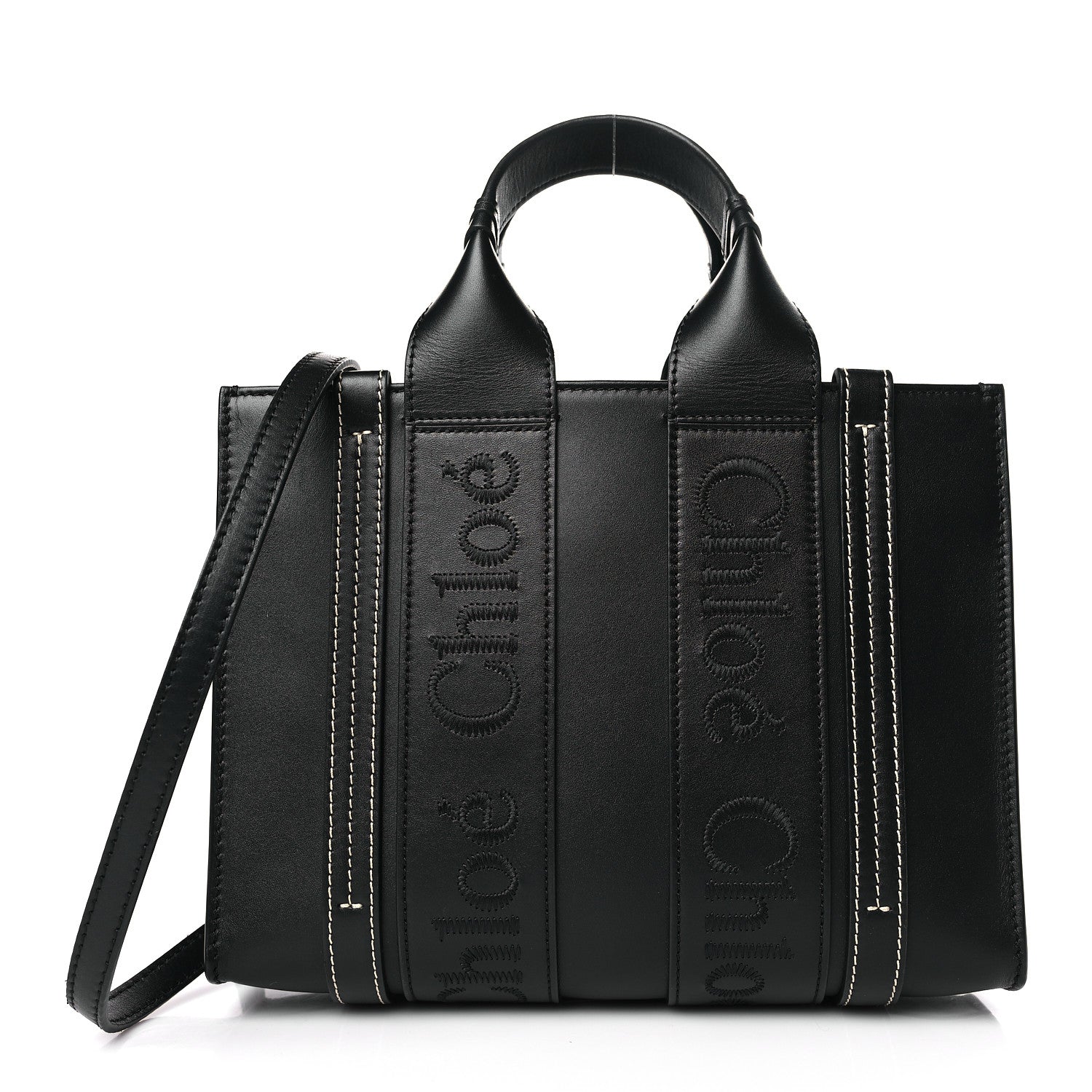 Chloe Calfskin Small Woody Tote Black 1 of 9
