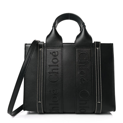 Chloe Calfskin Small Woody Tote Black 1 of 9
