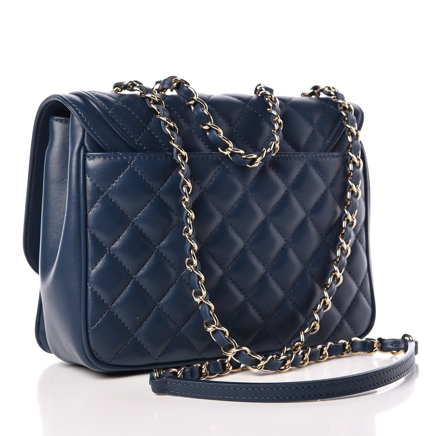 Lambskin Quilted Medium Lovely Day Flap Blue