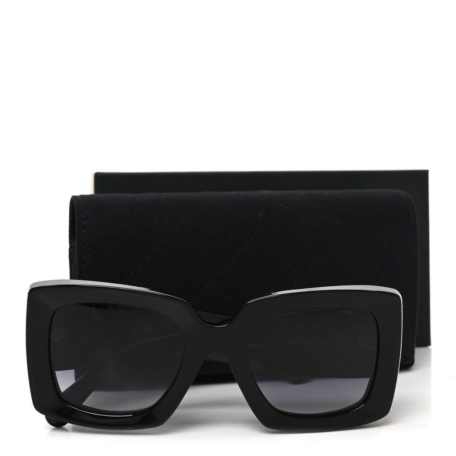 Chanel Acetate Rectangle Sunglasses 5435 Black 7 of 7