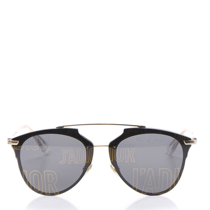 Christian Dior Reflected Prism Mirrored Sunglasses Black Gold 2 of 9