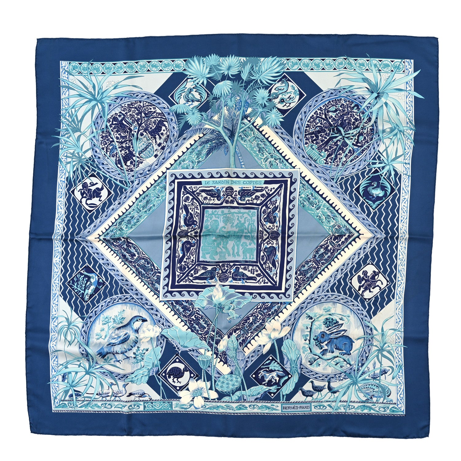 Hermes Silk Le Jardin Des Coptes Scarf 90 1 of 3