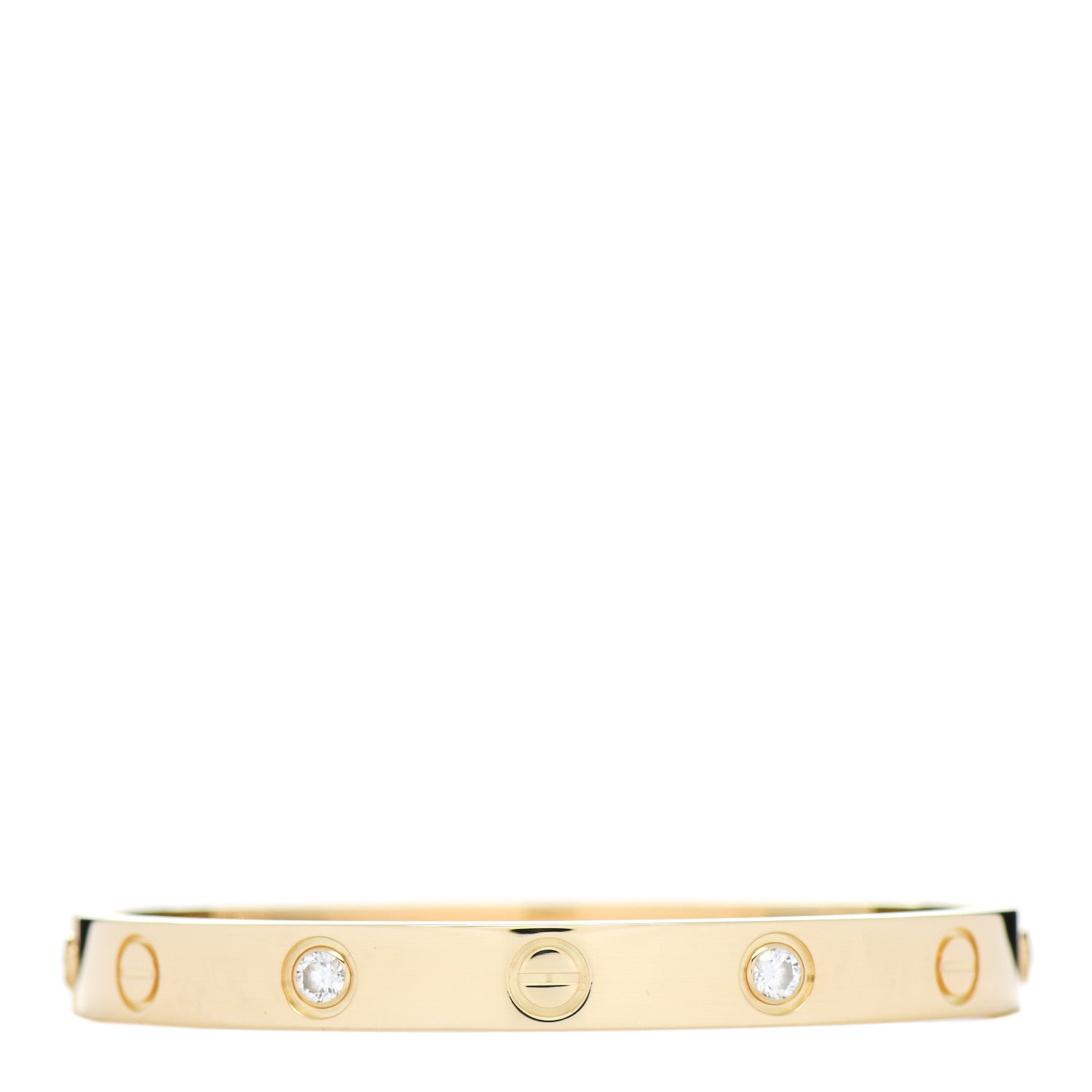 Cartier 18K Yellow Gold 4 Diamond LOVE Bracelet 15 2 of 3