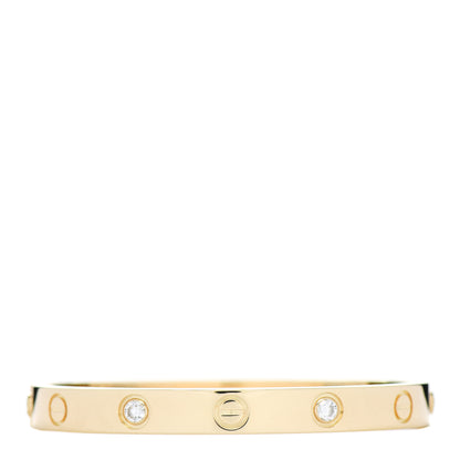 Cartier 18K Yellow Gold 4 Diamond LOVE Bracelet 15 2 of 3