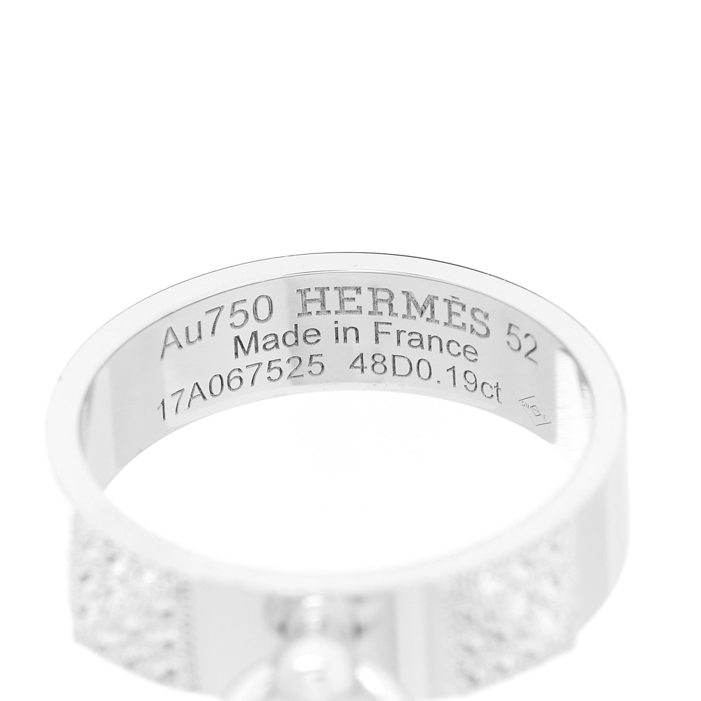 18K White Gold Diamond Collier De Chien PM Ring 52 6