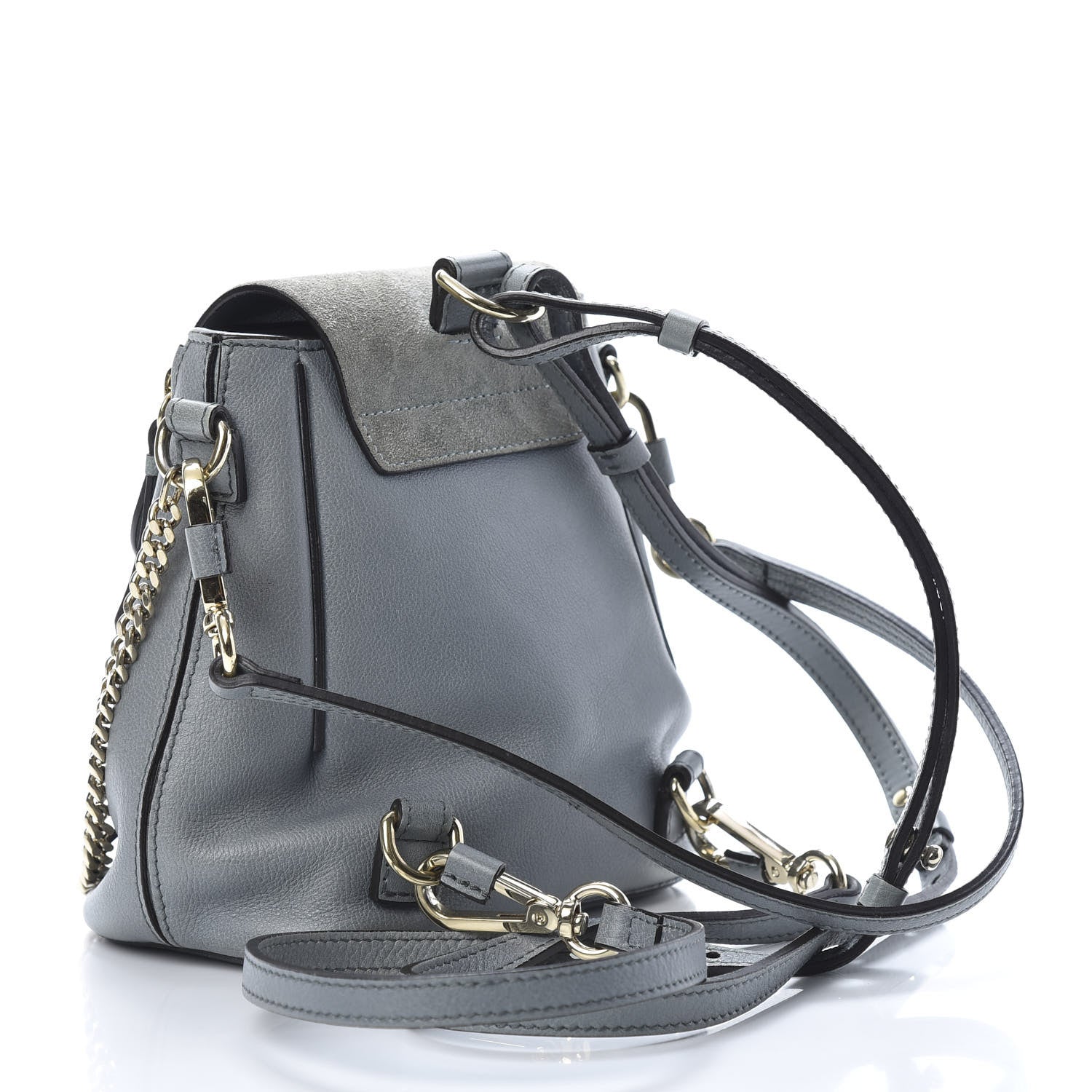 Chloe Suede Calfskin Mini Faye Backpack Cloudy Blue 2 of 11