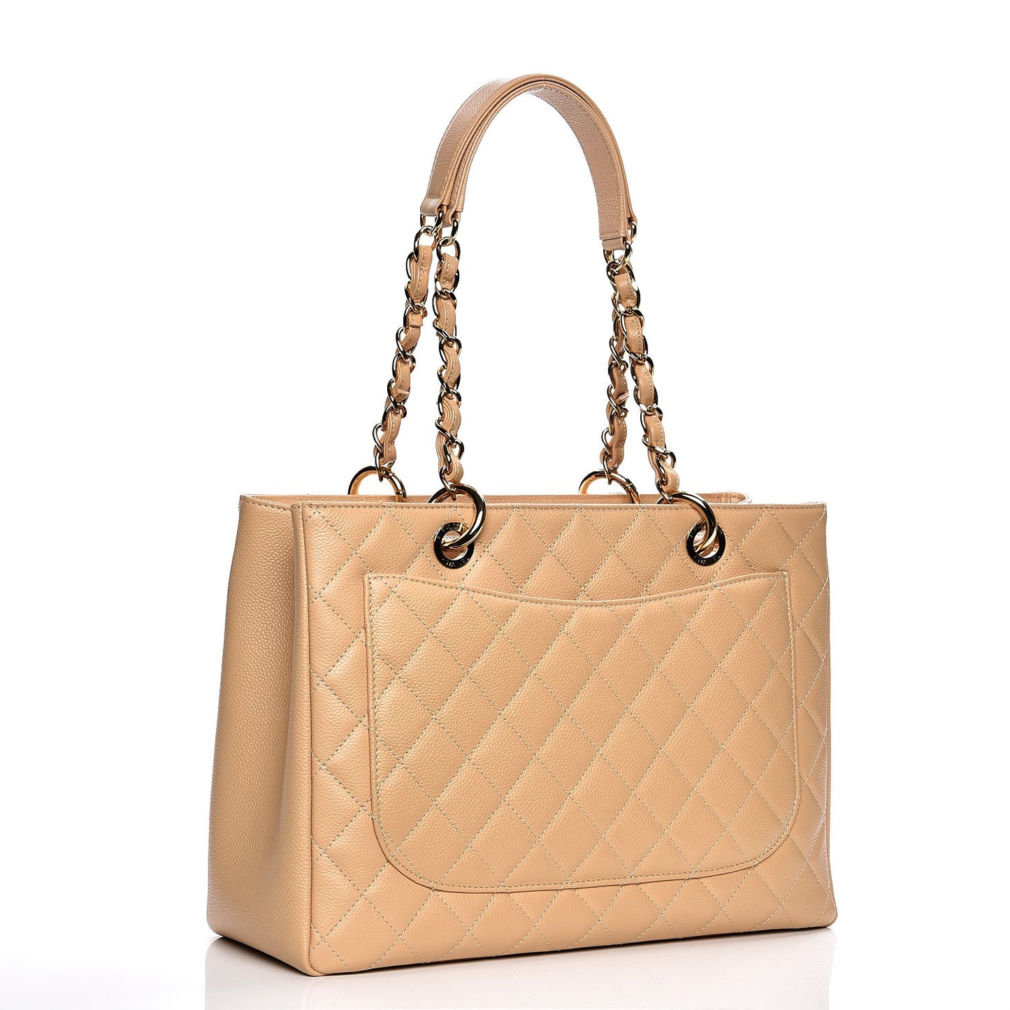 Caviar Quilted Grand Shopping Tote GST Beige Clair