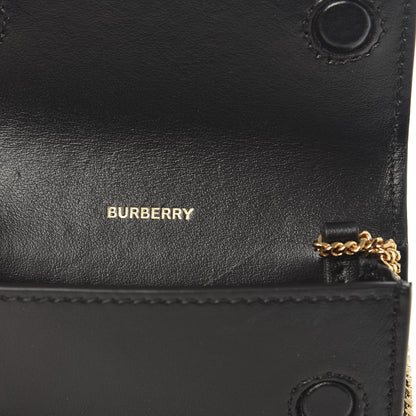 Burberry Calfskin Leopard Print Mini Jody Chain Card Case Black 6 of 12