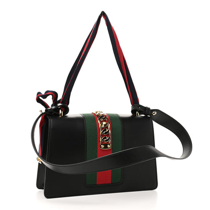 Gucci Calfskin Small Sylvie Shoulder Bag Black 3 of 9