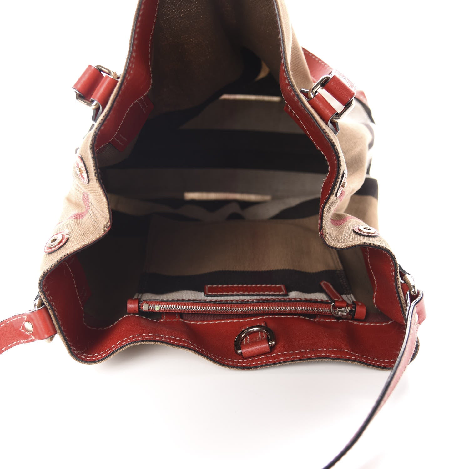 Burberry Canvas Mega Check Medium Maidstone Cadmium Red 5 of 12