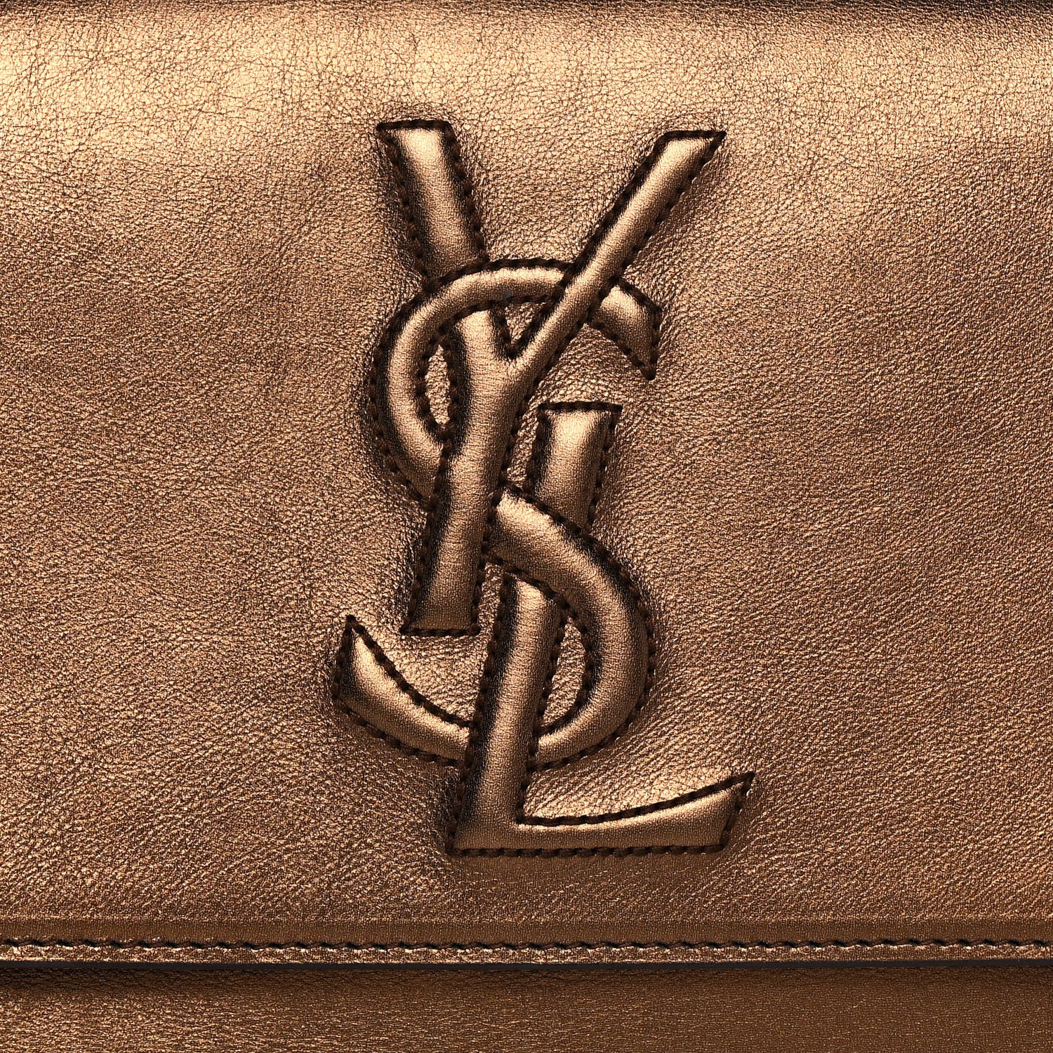 Saint Laurent Metallic Calfskin Monogram Large Belle De Jour Clutch Bronze 7 of 12