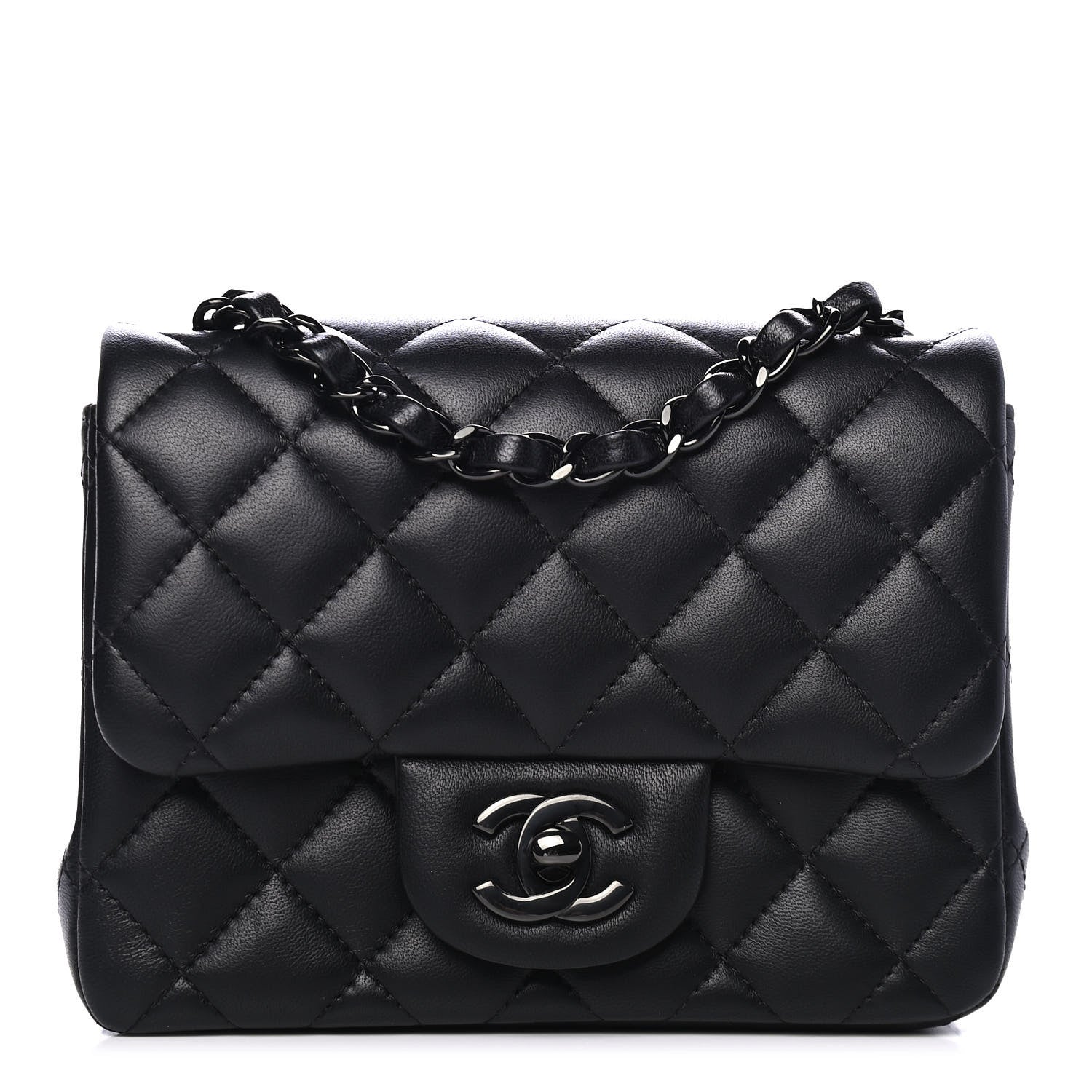 Chanel Lambskin Quilted Mini Square Flap So Black 1 of 4