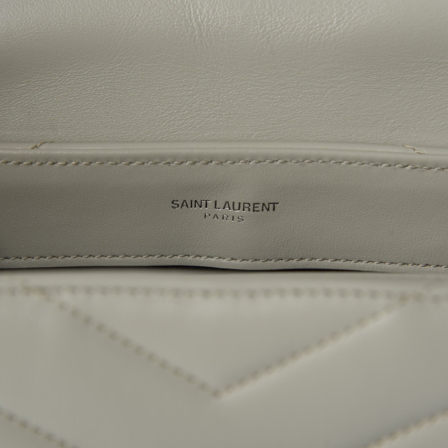 Saint Laurent Calfskin Y Quilted Monogram Toy Loulou Crossbody Bag Ivory 7 of 10