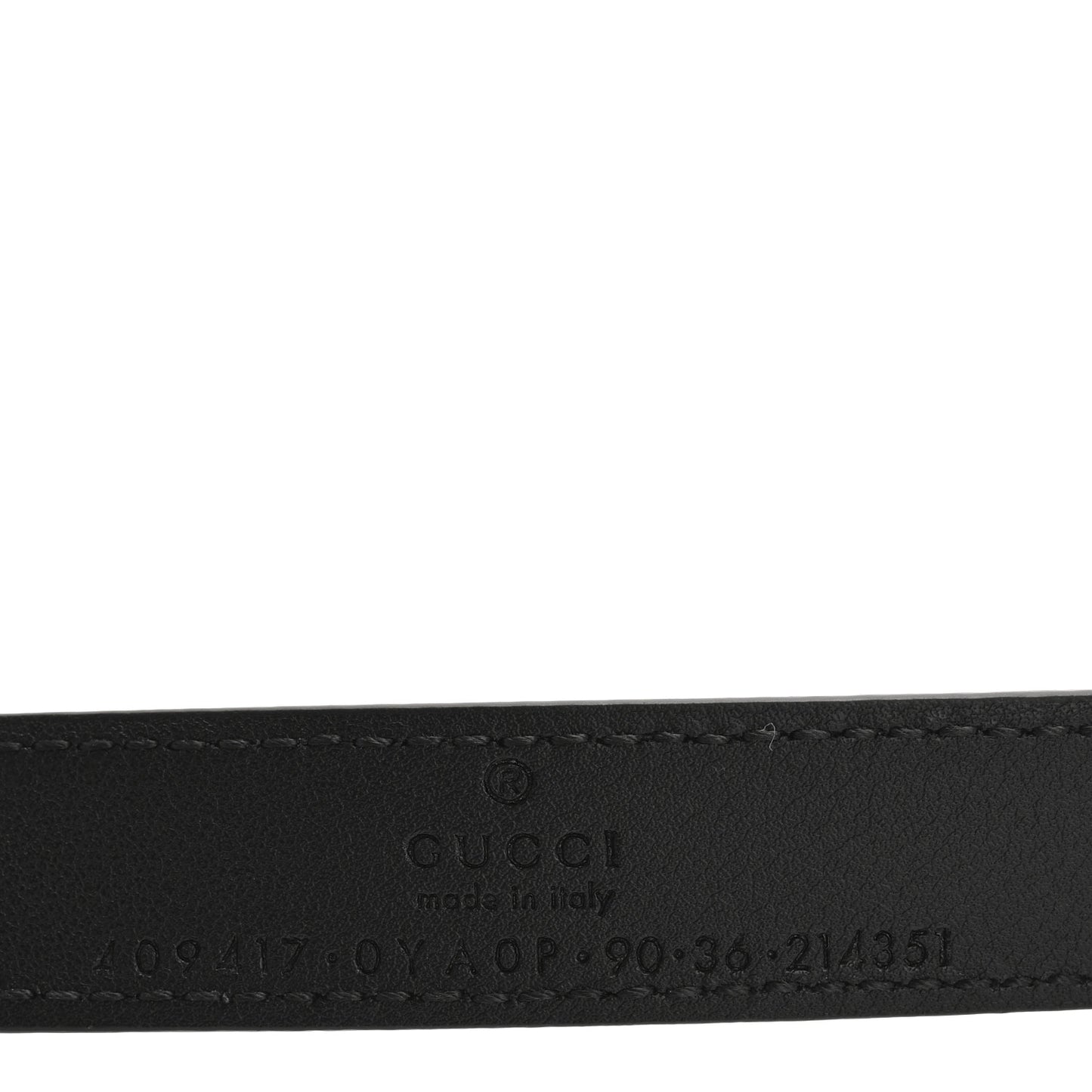 Plutone Calfskin Palladium Double G 20mm Belt 90 36 Black