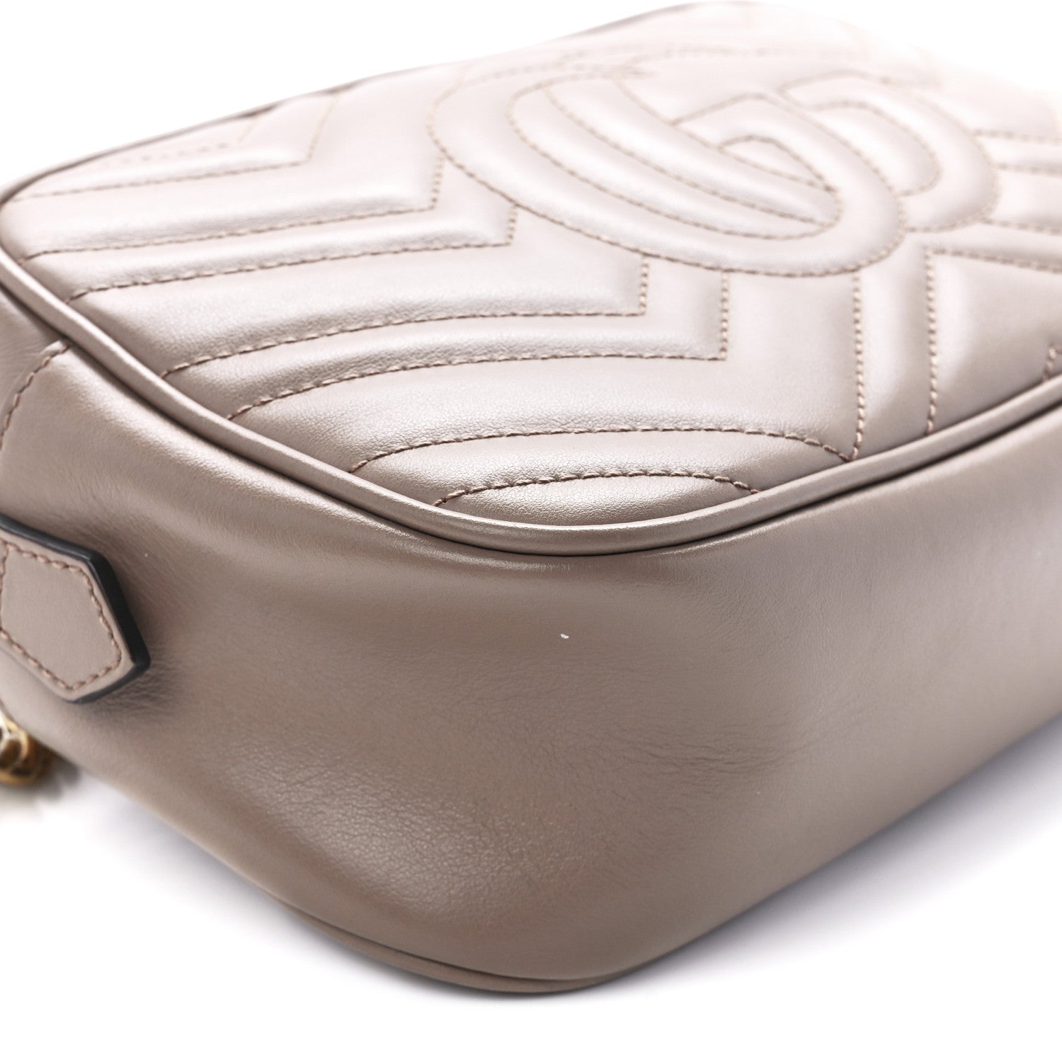 Gucci Calfskin Matelasse Small GG Marmont Chain Shoulder Bag Porcelain Rose 11 of 12