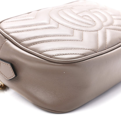 Gucci Calfskin Matelasse Small GG Marmont Chain Shoulder Bag Porcelain Rose 11 of 12