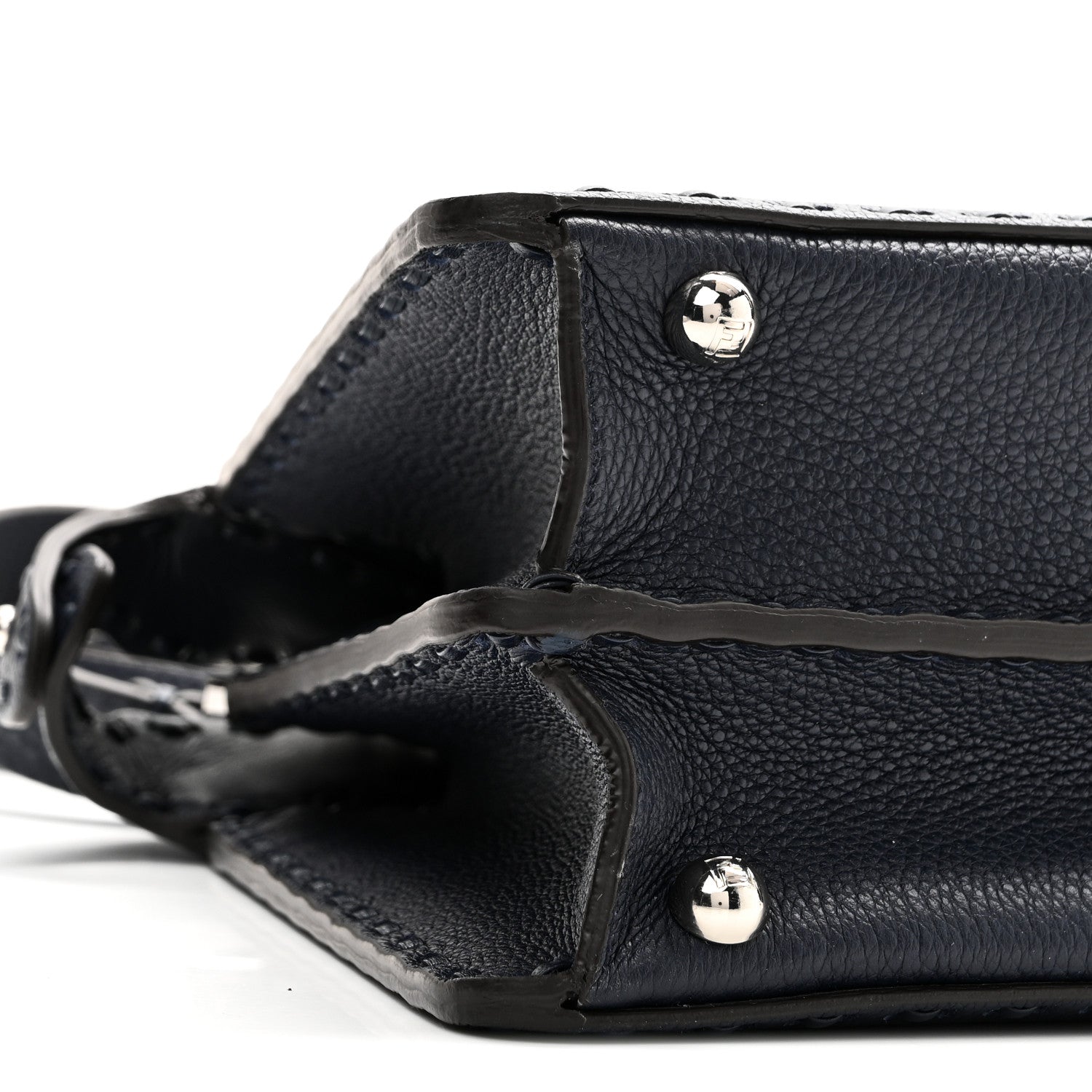 Fendi Cuoio Romano Selleria Bi-Color Small Peekaboo I SEE U Satchel Placca Argento 9 of 10