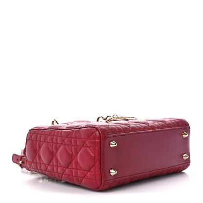 Christian Dior Lambskin Cannage Small Lucky Badges My Lady Dior Red 4 of 14