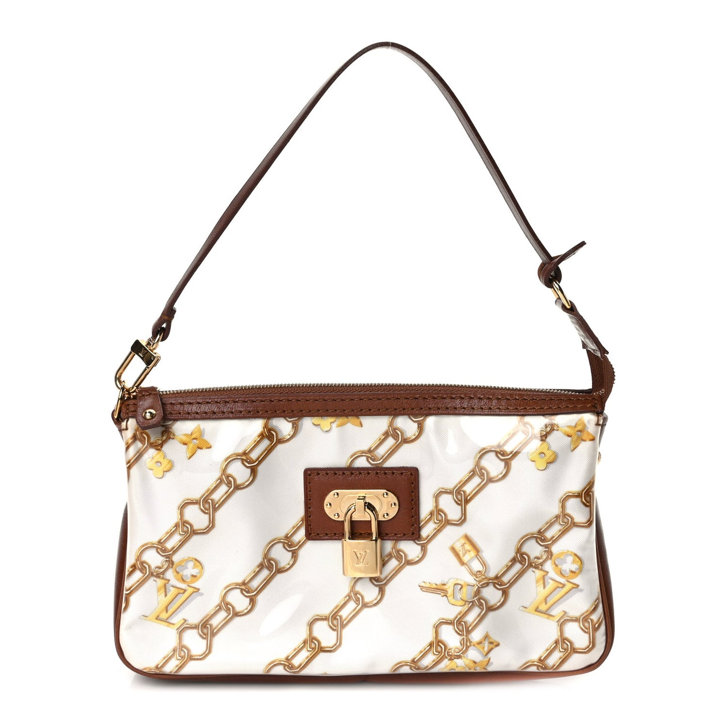 Monogram Charms Pochette Accessories Bag White