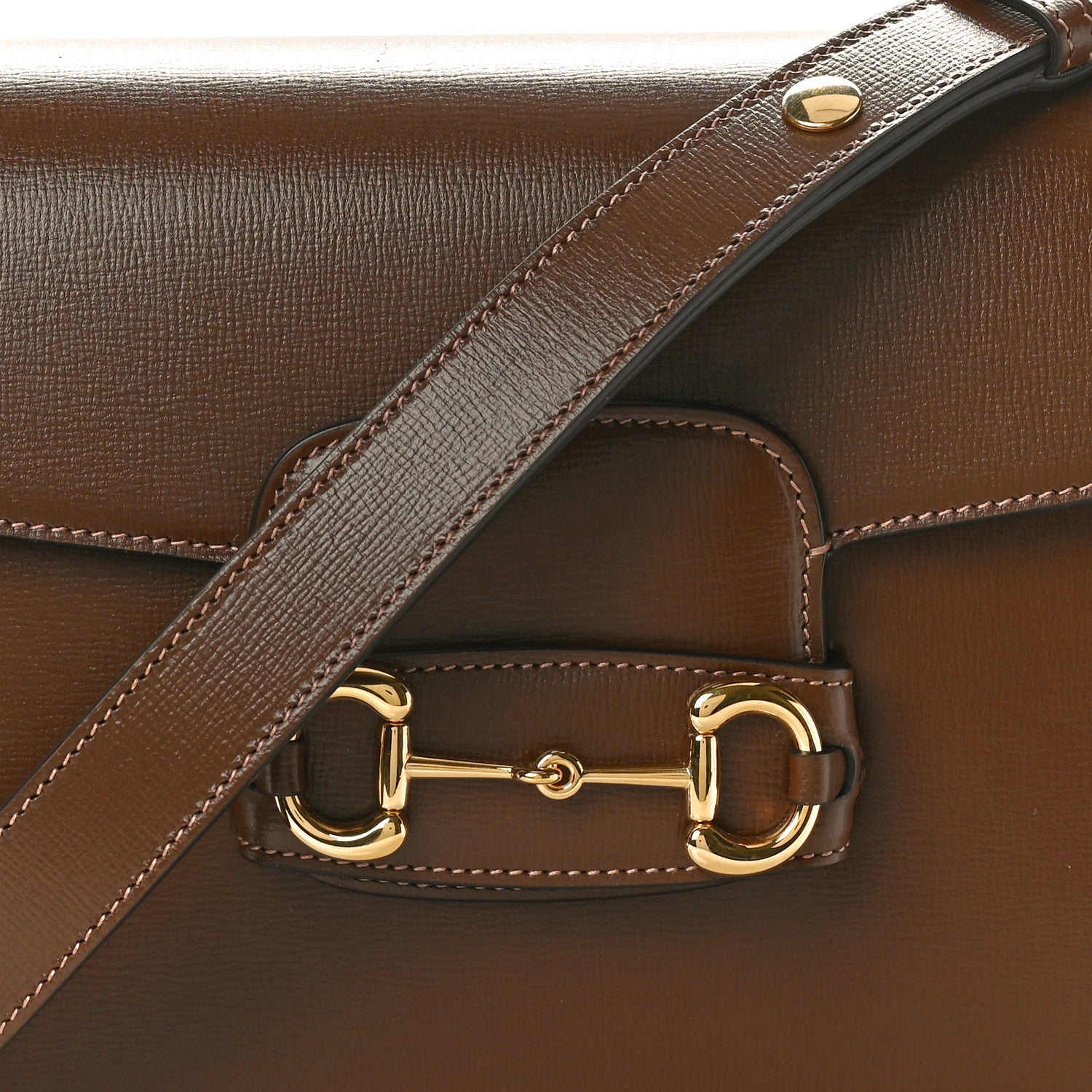 Gucci Azalea Calfskin Horsebit 1955 Shoulder Bag Brown Sugar 7 of 9