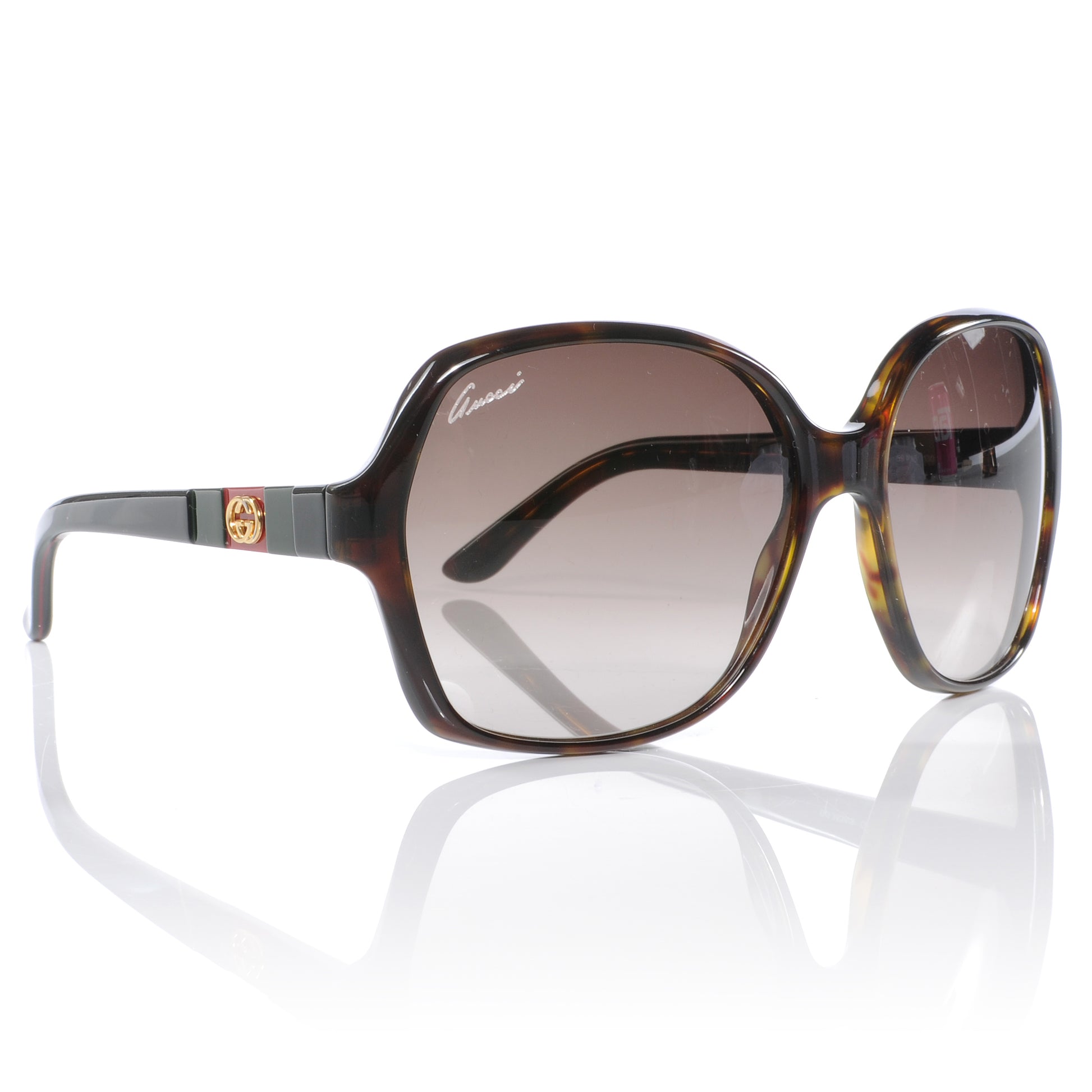 Gucci Tortoise Shell Web GG Sunglasses 3538 1 of 5