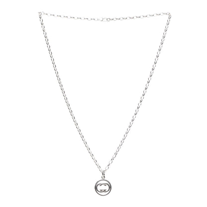 Gucci Sterling Silver Interlocking Circle GG Pendant Necklace 3 of 4
