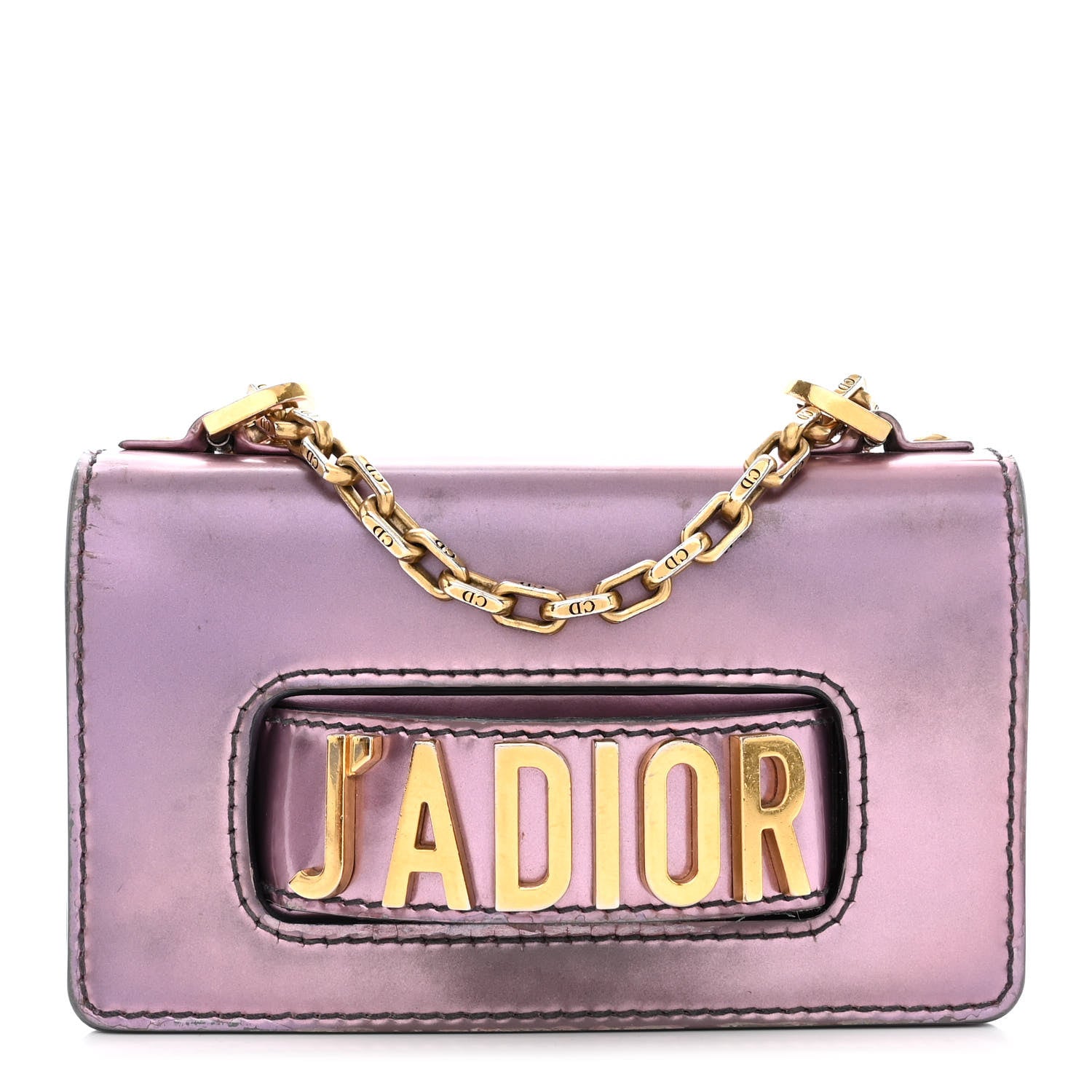 Christian Dior Metallic Calfskin J'Adior Mini Chain Flap Bag Pink 1 of 16