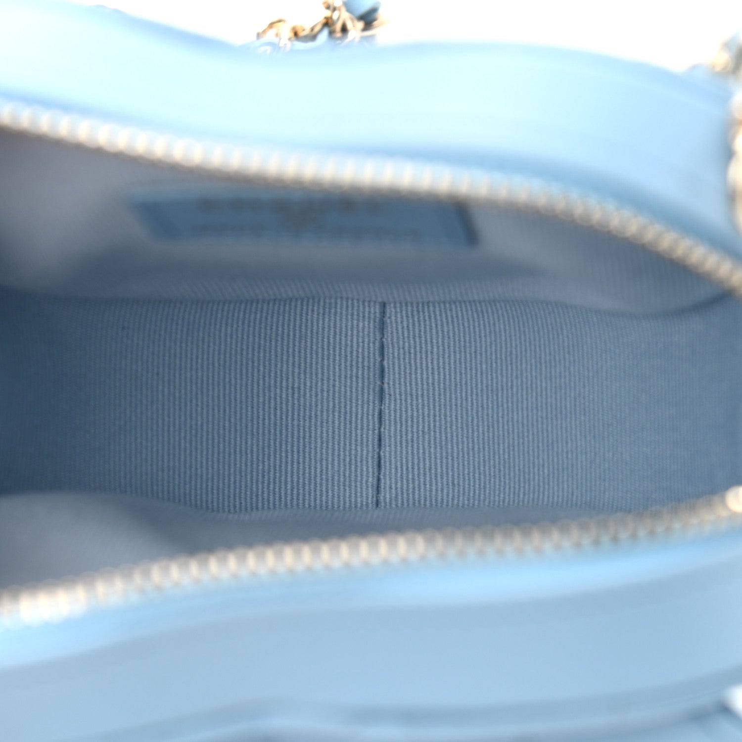 Chanel Lambskin Quilted CC In Love Heart Clutch With Chain Light Blue 5 of 10