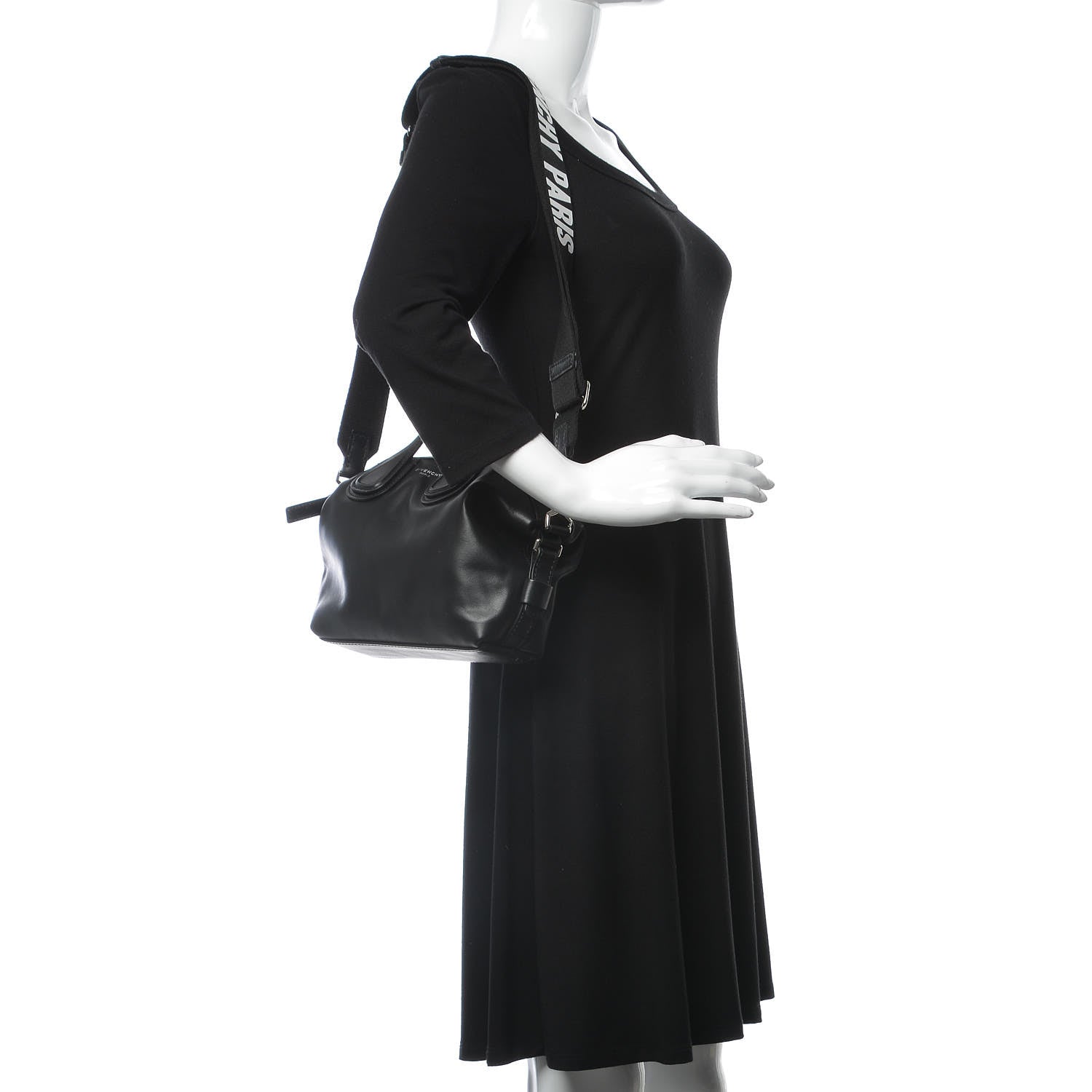 Givenchy Waxed Calfskin Micro Nightingale Logo Strap Black 2 of 8